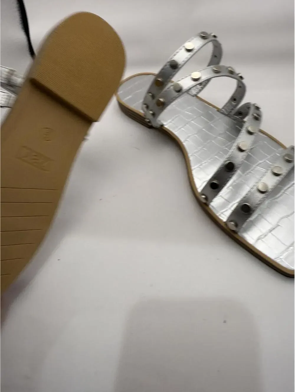 Silver Studded Strappy Women's Sandals size 9